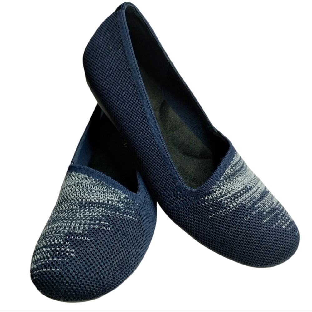 Softwalk Sicily Dark Navy Slip On Ballet Flats Shoes Women's 8.5N Flexible